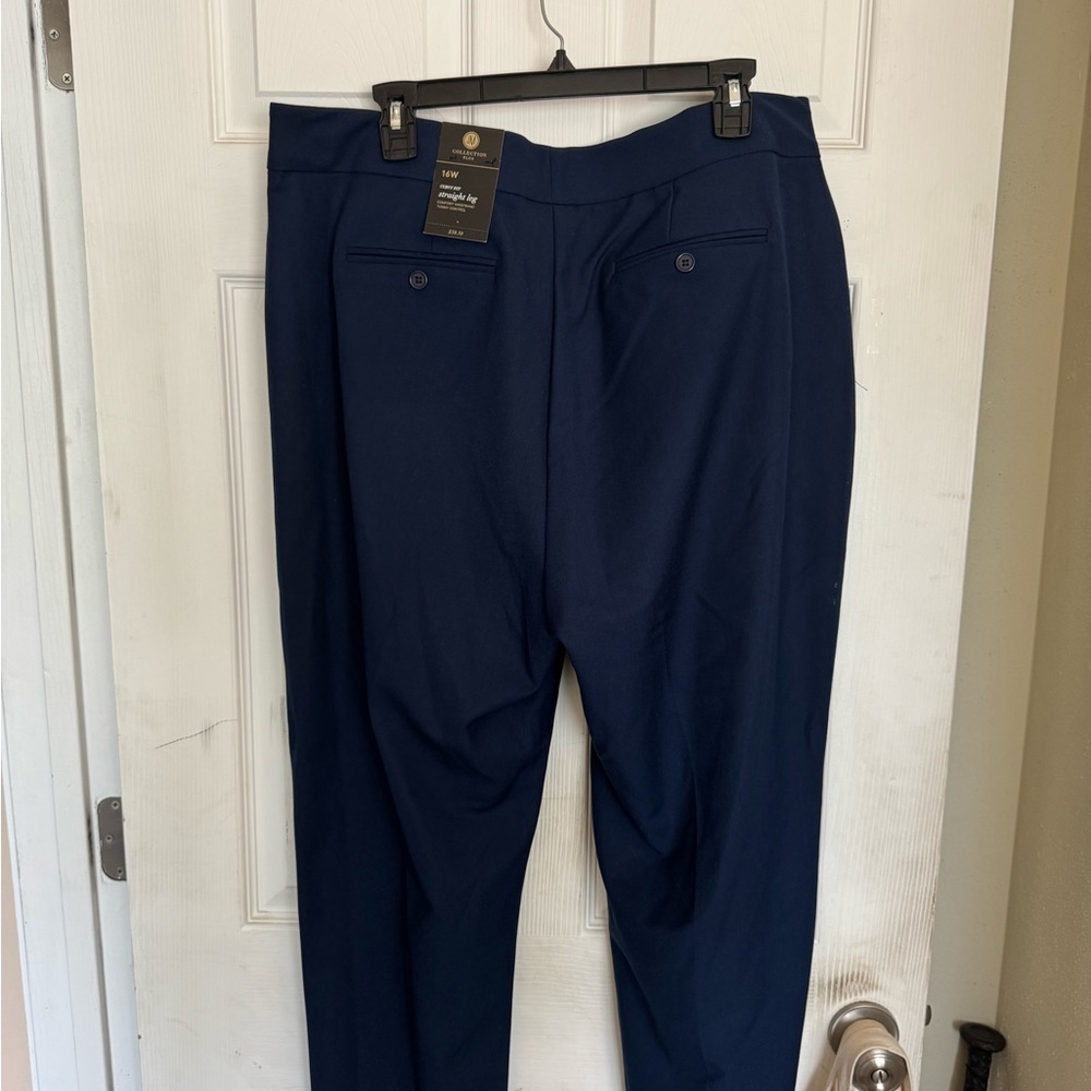 JM Collection Navy Straight Leg Pants